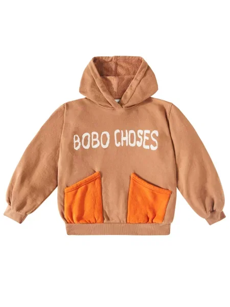 Hoodie Bobo Choses καφέ