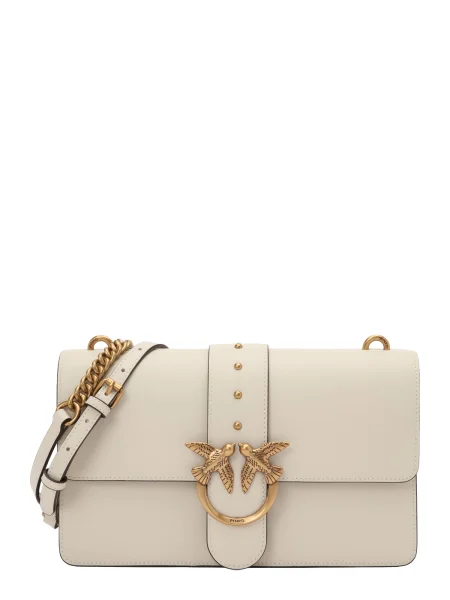 Pinko De piele geantă poștaș LOVE ONE CLASSIC CL bej