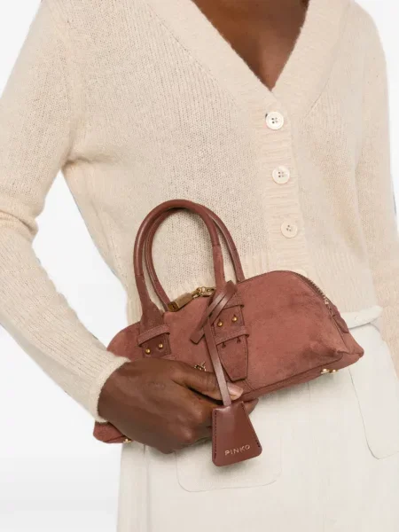 Τσάντα shopper Pinko σουέτ καφέ