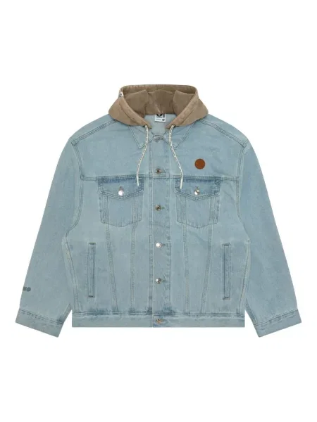 Geacă de blugi Aape By A Bathing Ape cu glugă albastru