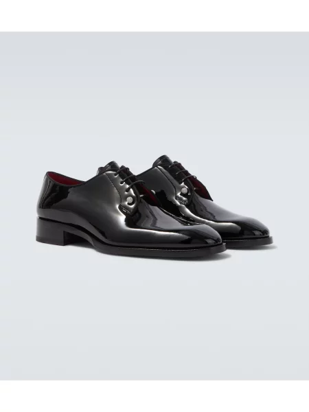 Pantofi derby Christian Louboutin din piele de lac negru