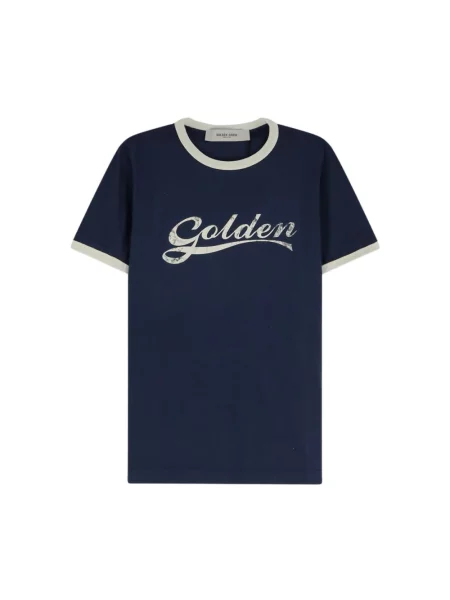 Koszulka Golden Goose z nadrukiem niebieska