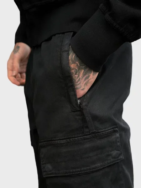 Брюки Stone Island с камнями черные