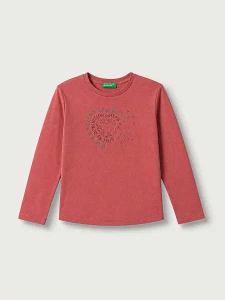 United Colors of Benetton tričko s dlhým rukávom detské ružová