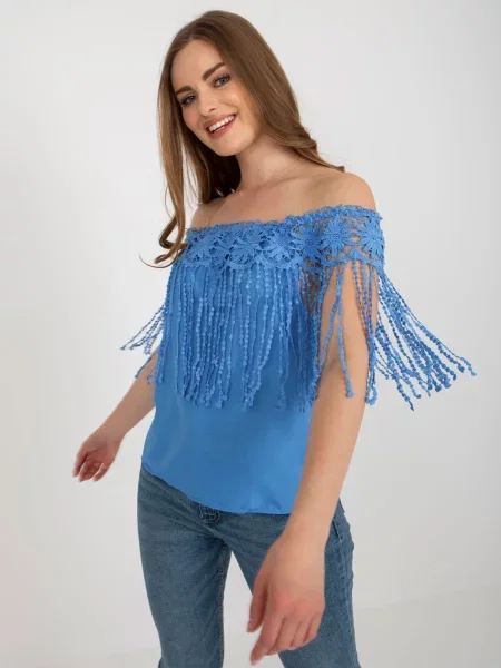 Bluză Fashionhunters albastru