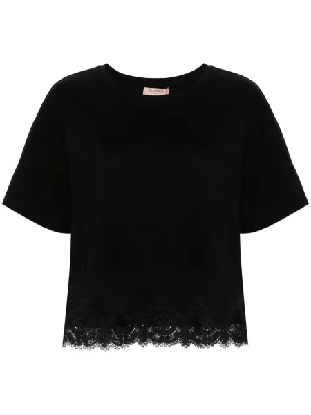 Tricou Twinset din dantelă negru