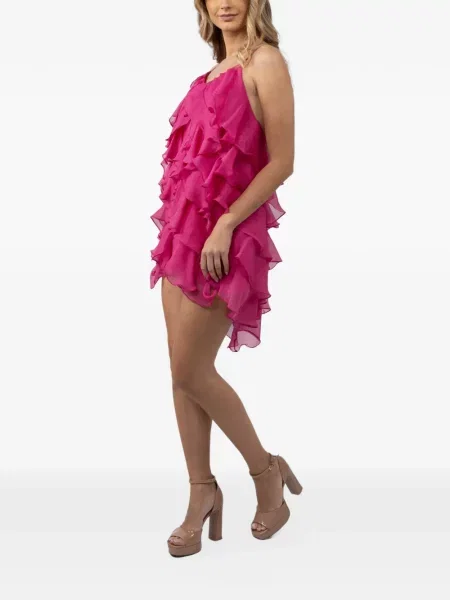 Rochie mini Monarh cu volane roz
