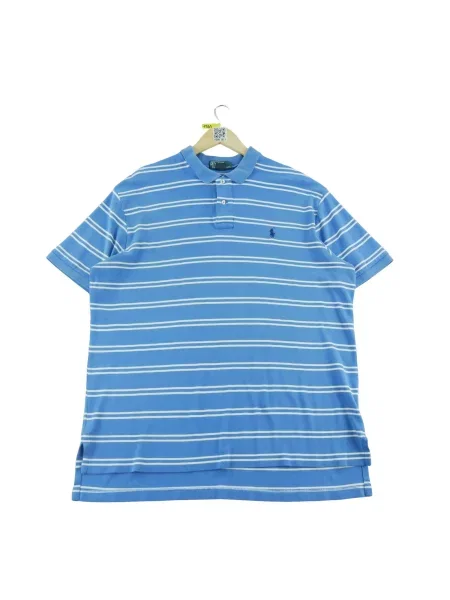 Polo z krótkim rękawem Custom Fit Polo Ralph Lauren niebieska