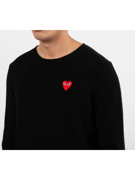 Πλεκτός πουλόβερ Comme Des Garçons Play μαύρο