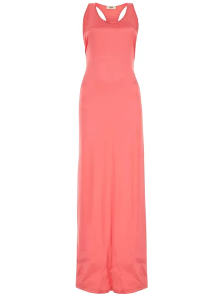 Rochie maxi Fendi din satin roz