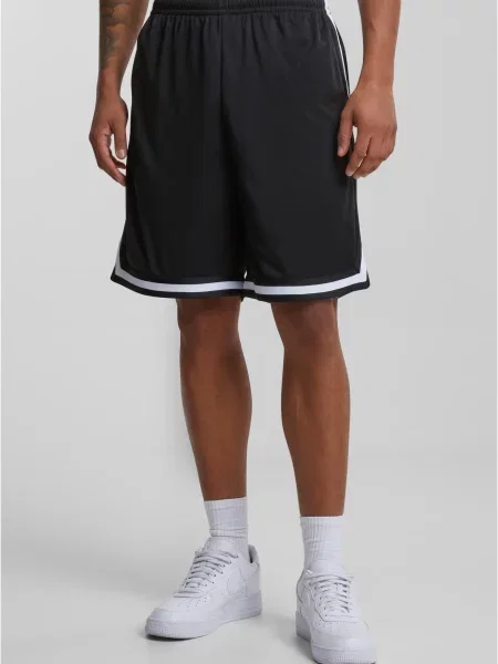 Pruhované kraťasy Urban Classics se síťovinou černé