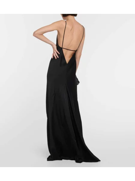 Rochie Victoria Beckham din satin de costum negru