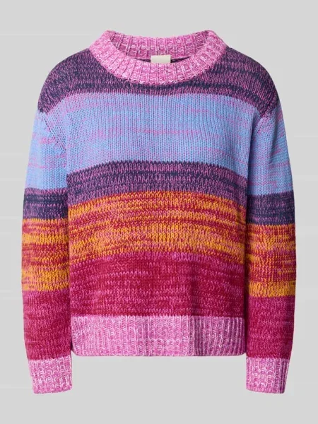 Sweter z dzianiny z okrągłym dekoltem model ALINEA' Ichi czerwony
