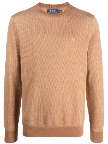 Fleece πουλόβερ Polo Ralph Lauren με στρογγυλή λαιμόκοψη με σχέδιο γκρι
