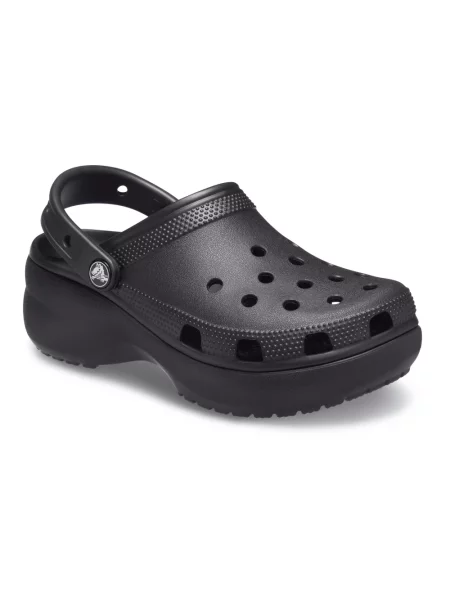 Klapki Crocs na platformie czarne