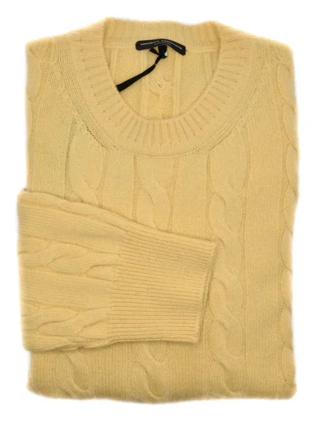 Pulover Manrico Cashmere din cașmir galben
