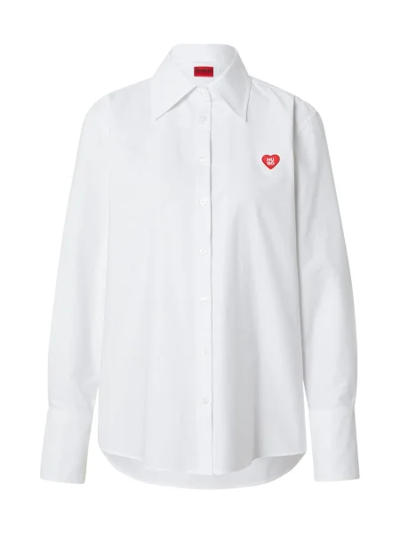 HUGO Bluza Erselia rdeča bela