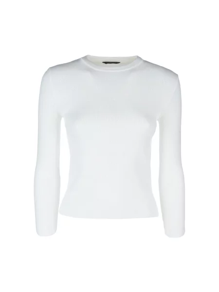 Sweter Balenciaga wełniany o krotszym kroju z autografem biały