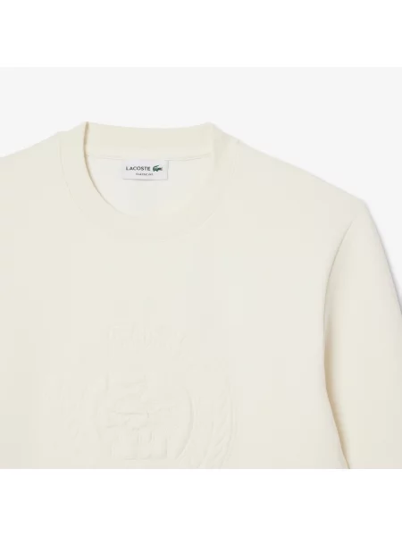 Lacoste Bluza Z Okrągłym Dekoltem Classic Fit biała