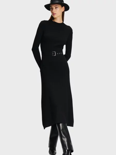 Платье Karl Lagerfeld с пряжкой черное