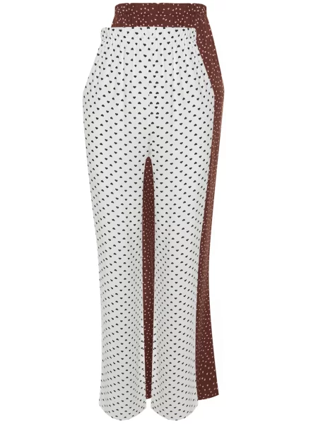 Trendyol Pantaloni de pijama ciocolatiu / negru alb