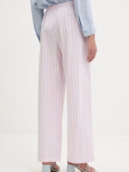 Kalhoty Abercrombie & Fitch high waist růžová