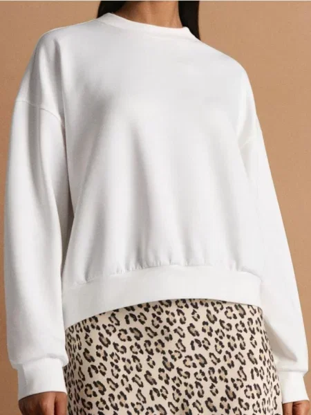 Гладка толстовка з довгим рукавом soft touch кремовий