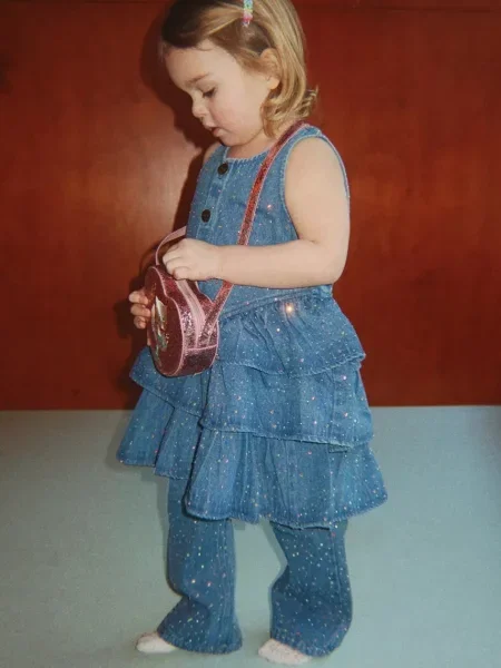Konges Sløjd farmer ruha ELBA SPARKLE DRESS GOTS kék