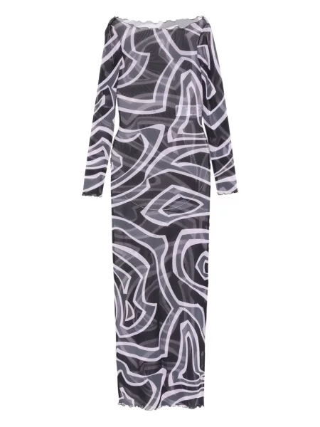 Rochie maxi Pucci cu imagine cu imprimeu abstract lungă negru