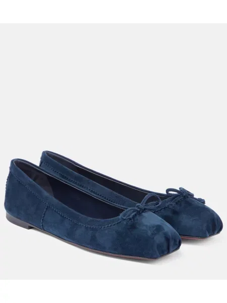 Balerini Christian Louboutin din piele de căprioară albastru