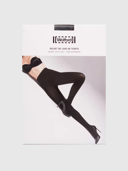 Бархатные колготы Wolford синие