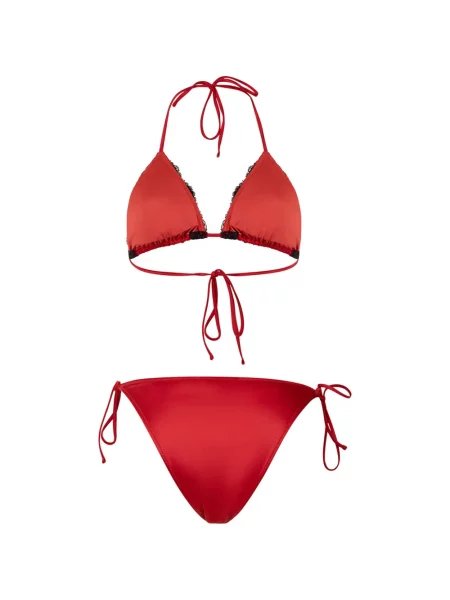 Bikini Paramidonna s čipkom crvena