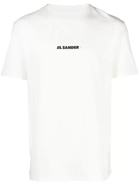 Tricou Jil Sander cu imagine alb