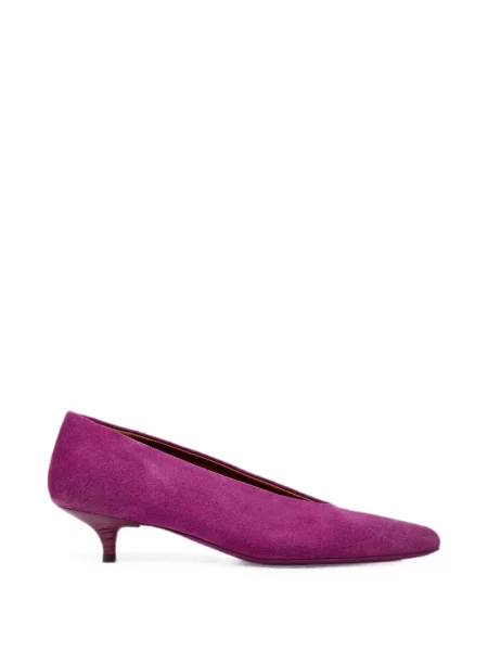 Pantofi cu toc Marsell din piele de căprioară violet