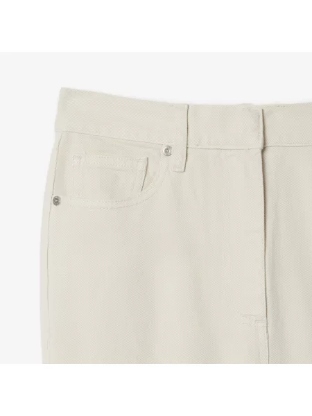 Lacoste Spodnie Z Bawełnianego Twillu Pięciokieszeniowe beżowe