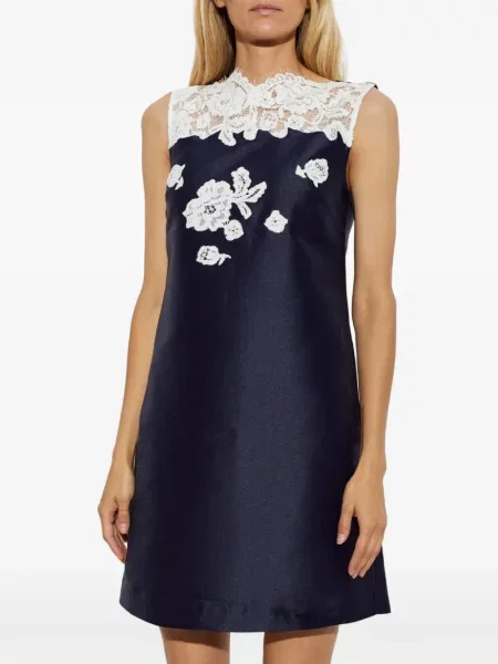 Rochie mini Self-portrait din dantelă albastru