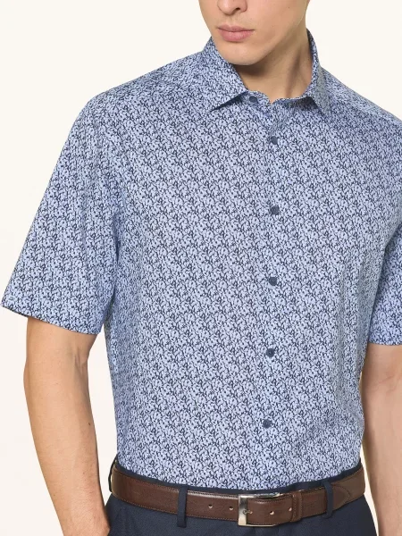 Olymp Košile S Krátkým Rukávem Luxor Modern Fit tmavě / tmavě modrá