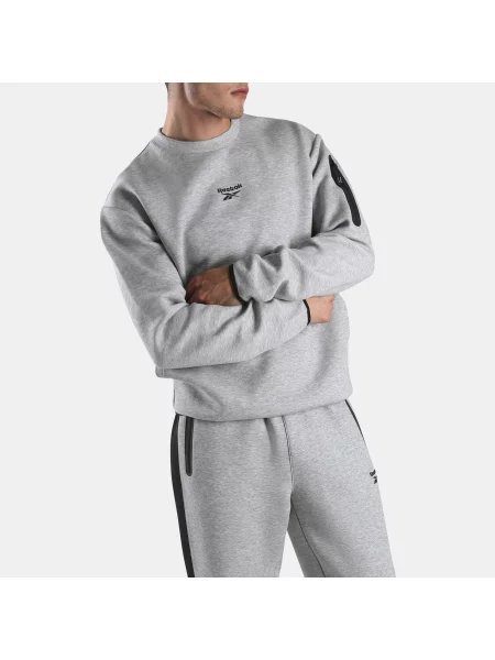 Reebok bluza Dreamblend Spacer z okrągłym dekoltemunisex Athletic Grey Marl/Black Size: czarna