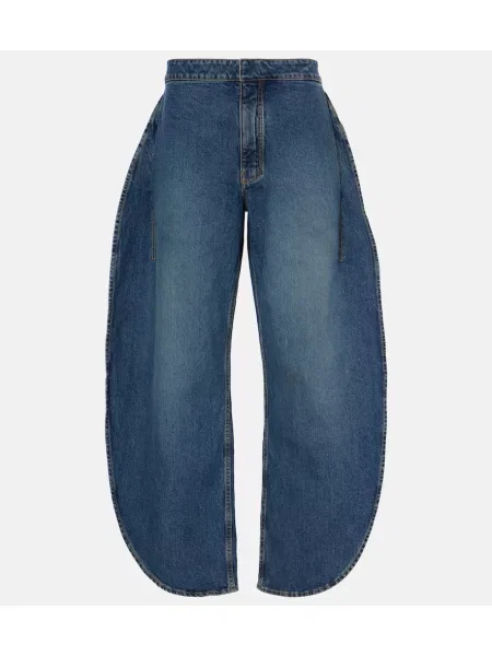 Jeansy Alaïa z wysoką talią niebieskie