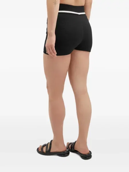 Cu centură pantaloni scurți Max Mara cu dungi negru