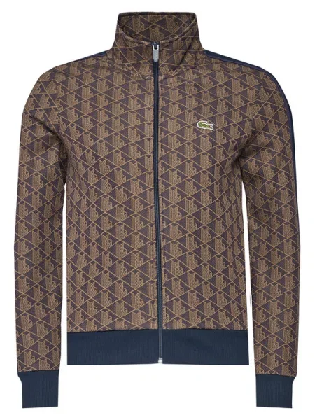 Mikina Lacoste velvet/date brown modrá