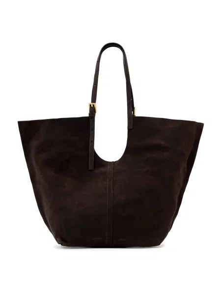 Geanta de piele Allsaints maro