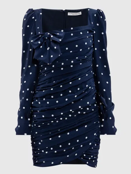 Сукня в горох з драпіруванням Alessandra Rich синя