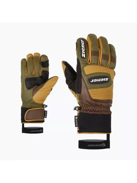 Férfi síelő kesztyű ZIENER Guard GTX + Gore Grip PR alpesi sötét/barna. Méret: barna