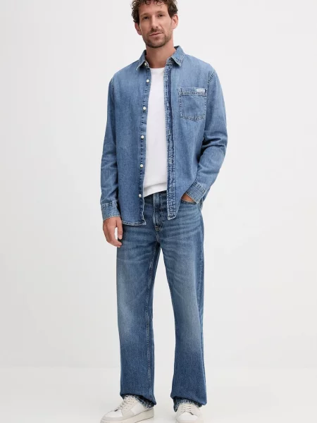 Kavbojke Calvin Klein Jeans modra