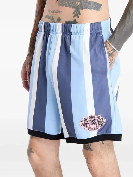 Pantaloni scurți Pleasures cu dungi albastru