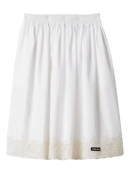 Fustă Miu Miu din poplin alb