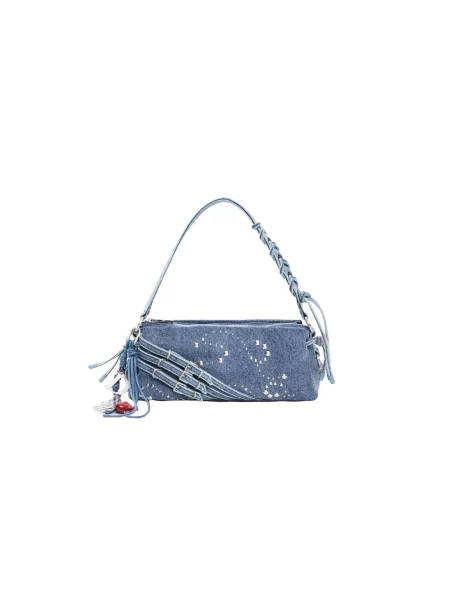 Desigual Geantă de umăr denim / argintiu albastru