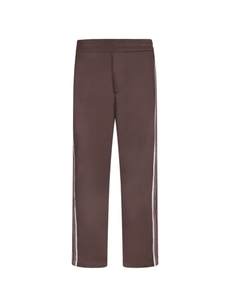 Pantaloni Emporio Armani cu dungi din jerseu alergare maro