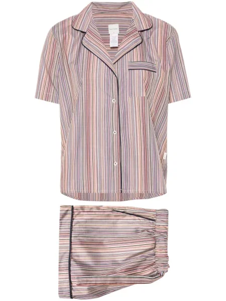 Пижама Paul Smith на райета с принт синьо